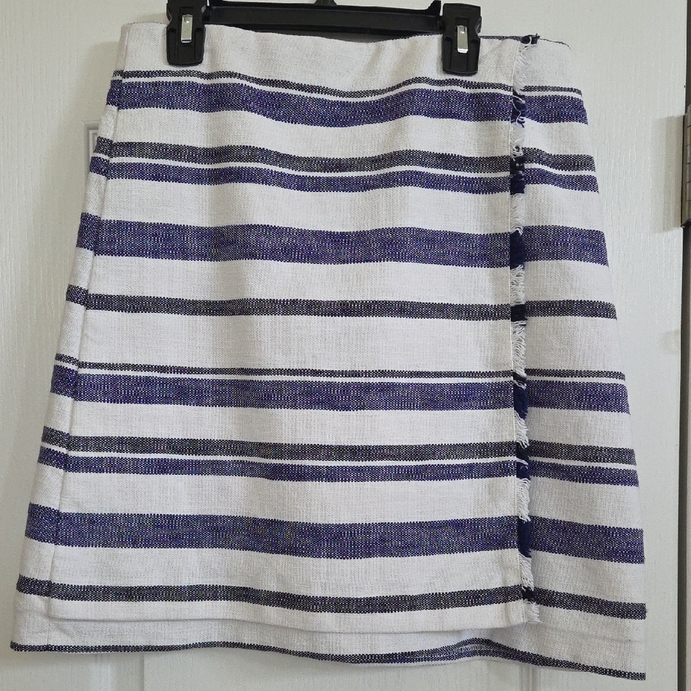 Loft Wrap Cotton Striped Skirt!